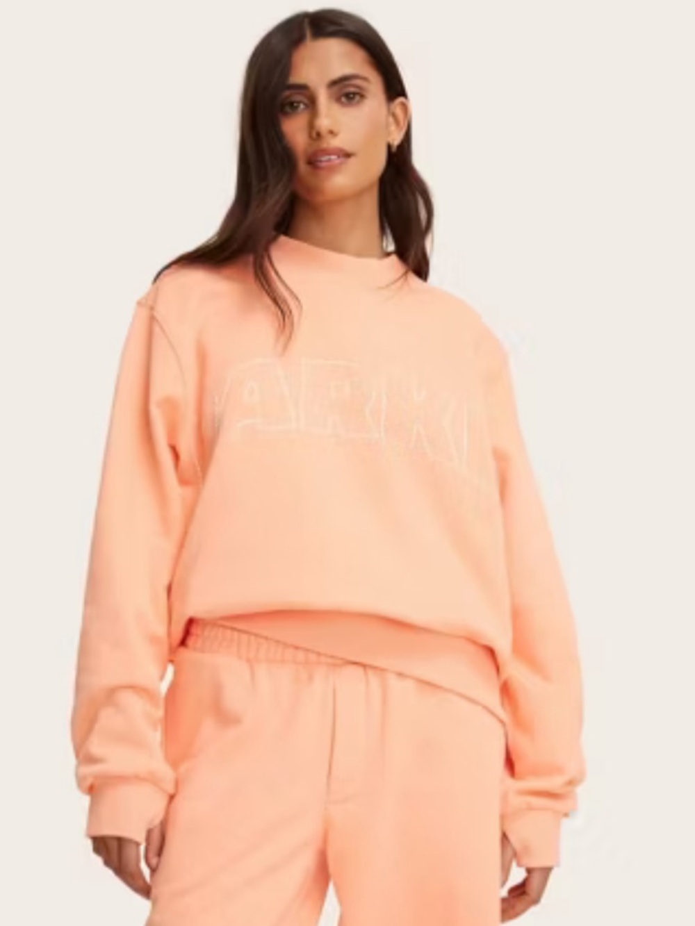 💗 Parke x Target Women's Mockneck Pullover Sweatshirt Peach Orange XXS/XS